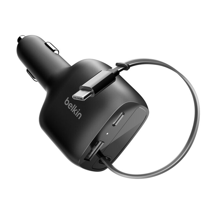 Belkin 75W Billader med uttrekkbar kabel