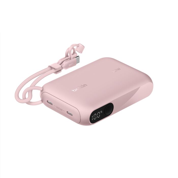 Belkin BoostCharge 10 000 mAh Powerbank med display - Rosa