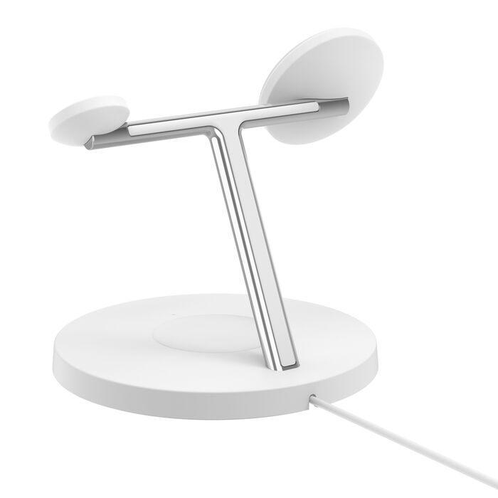 Belkin BoostCharge Pro 3-i-1 Qi2 Trådløst Ladestativ 15W - Hvit