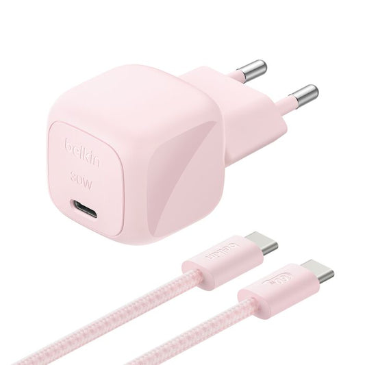 Belkin 30W USB-C PD Vegglader med ladekabel - Blush