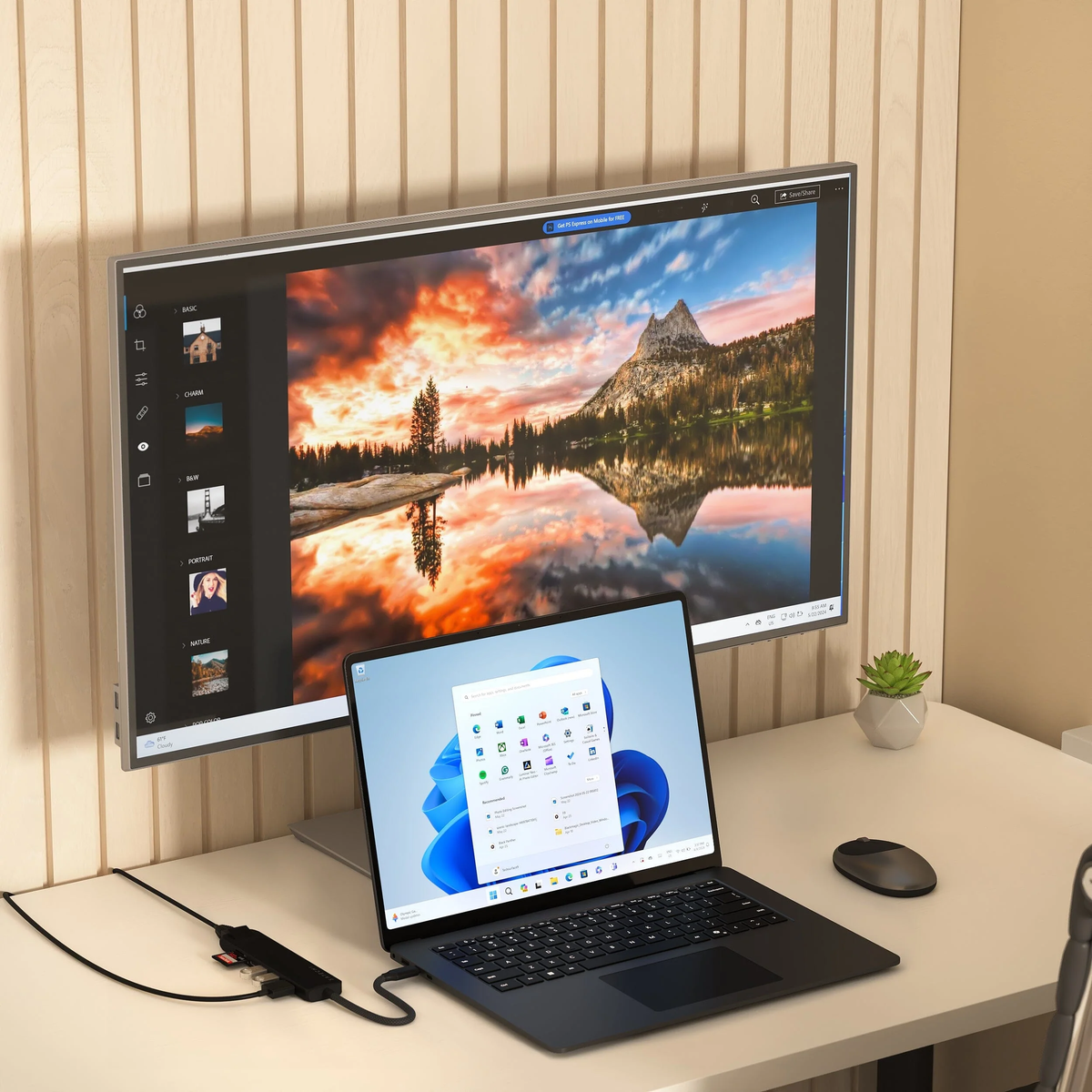 Satechi Slim 7 Multiport Adapter - Svart