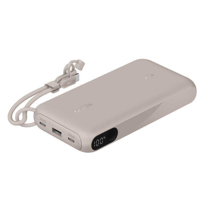 Belkin BoostCharge 20 000 mAh Powerbank med display - Sand