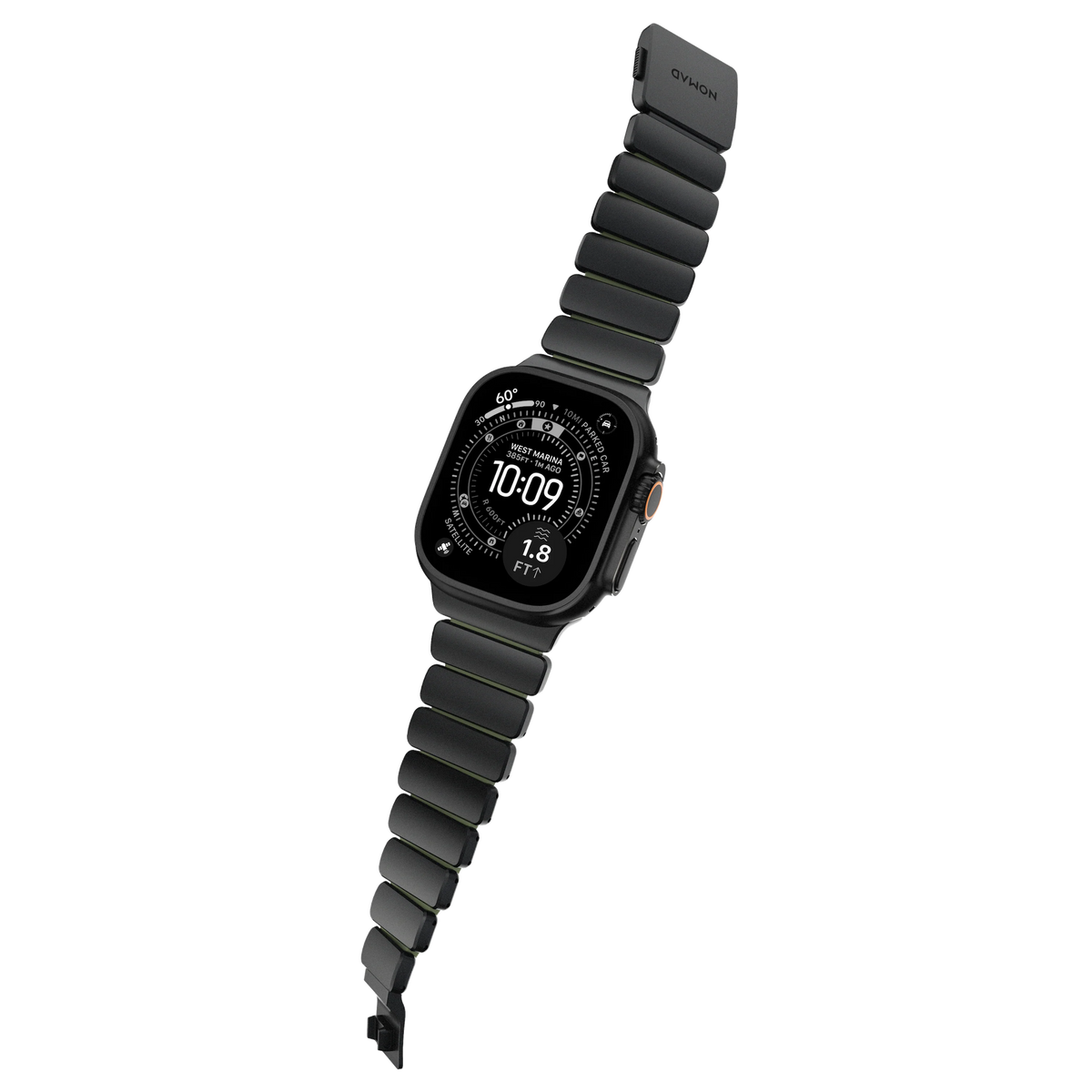 Nomad 49/46 mm Stratos Band Reim - Black Titanium/Forest