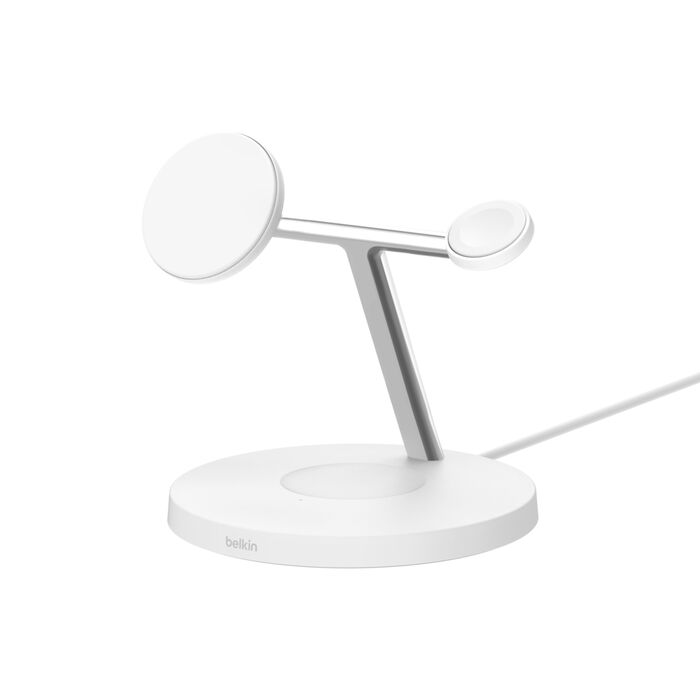 Belkin BoostCharge Pro 3-i-1 Qi2 Trådløst Ladestativ 15W - Hvit