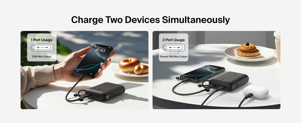 Belkin BoostCharge 10 000 mAh Powerbank med display - Blå