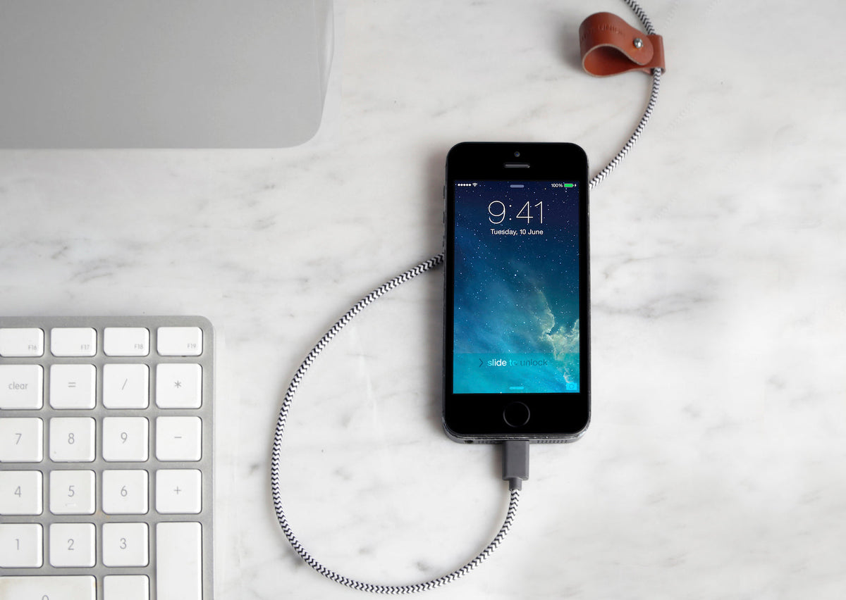 Native Union 1.2 m USB-A til Lightning Belt Ladekabel - Zebra