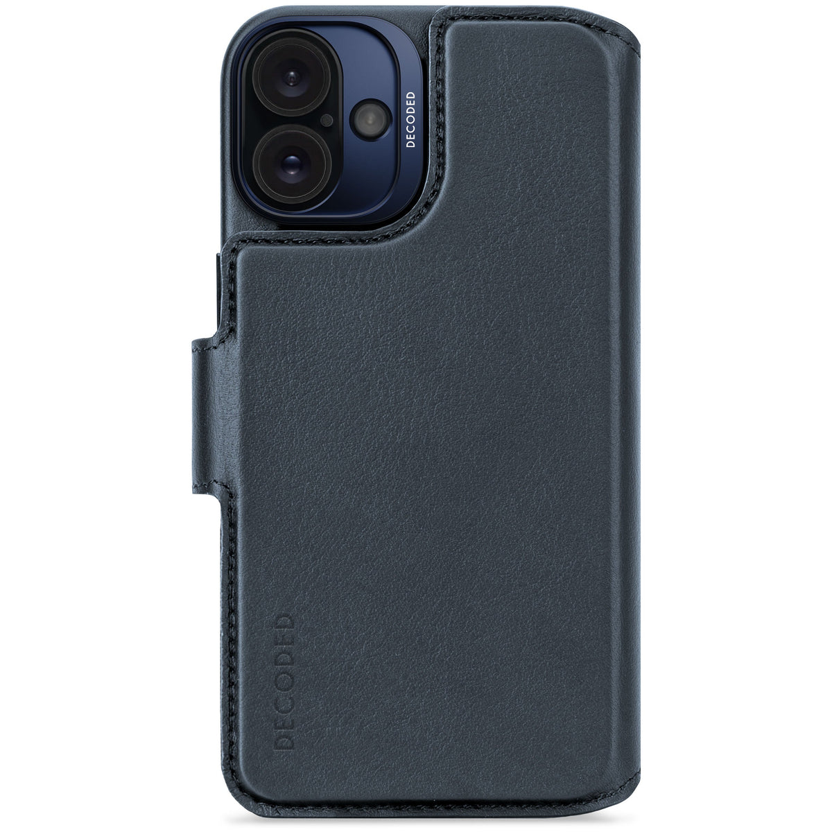 Decoded Lommebokdeksel i skinn med MagSafe til iPhone 16 Plus - Navy