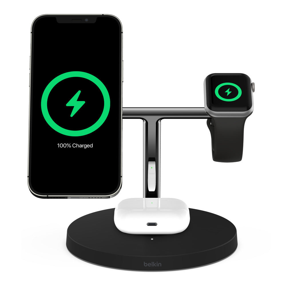 Belkin 3-i-1 MagSafe Trådløs Ladestativ - Svart