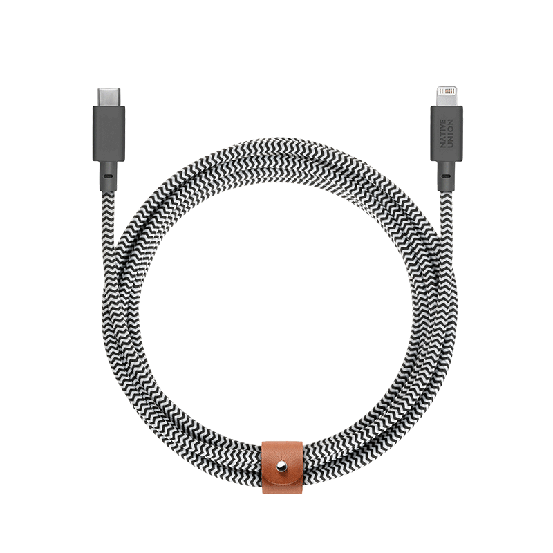 Native Union Belt 3 m USB-C til Lightning kabel - Zebrastripet