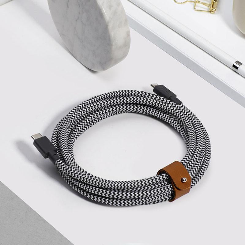 Native Union Belt 3 m USB-C til Lightning kabel - Zebrastripet