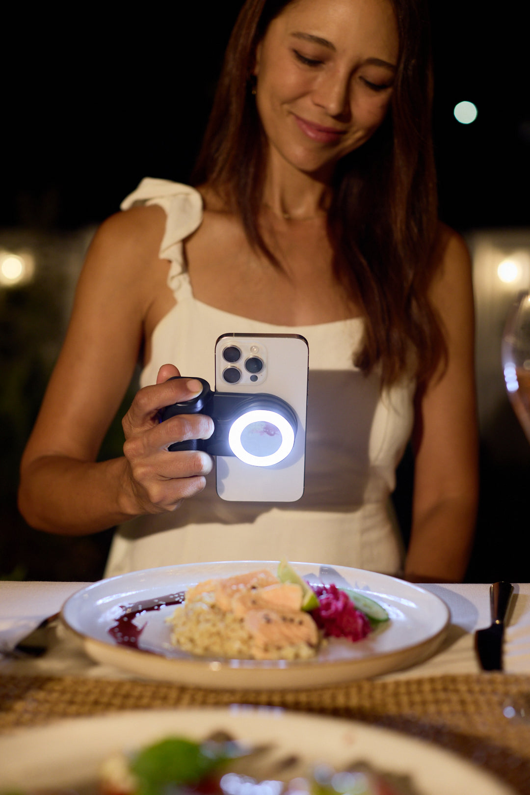 ShiftCam SnapTravel Kit Pro iPhone Selfiestang med kamerautløser og ringlys - Midnatt
