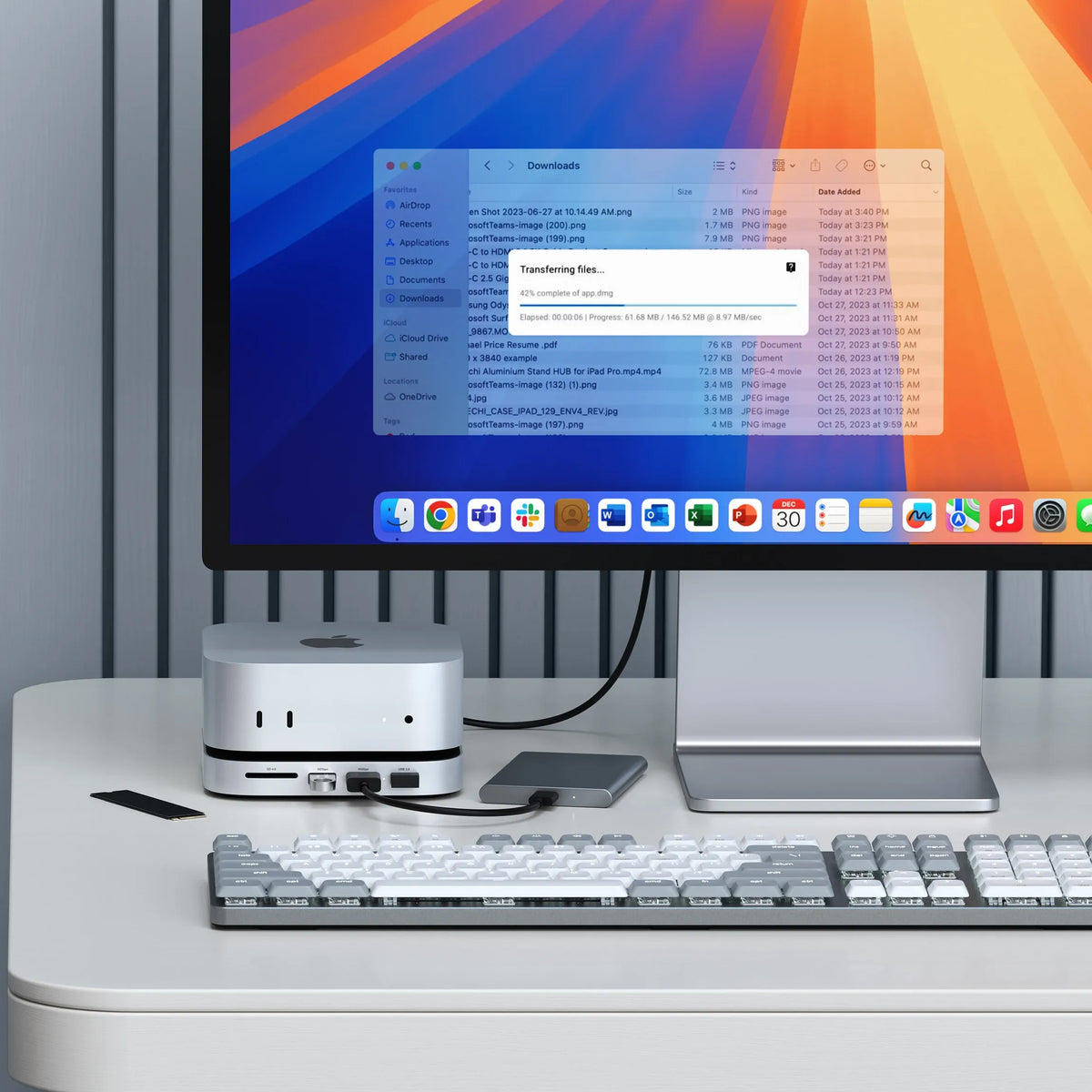 Satechi Mac mini Stand Hub med SSD-kabinett