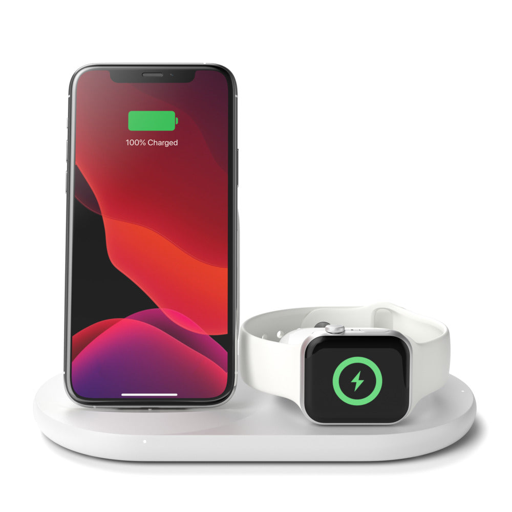 Belkin BoostCharge 3-i-1 Trådløs lader - Hvit